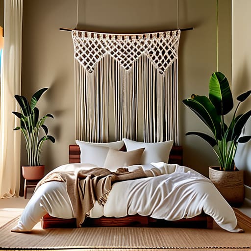 The Boho-Chic Macramé Dream bedroom decor.