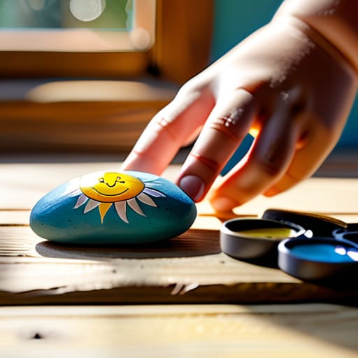 Colorful Painted Rock Affirmations for children.