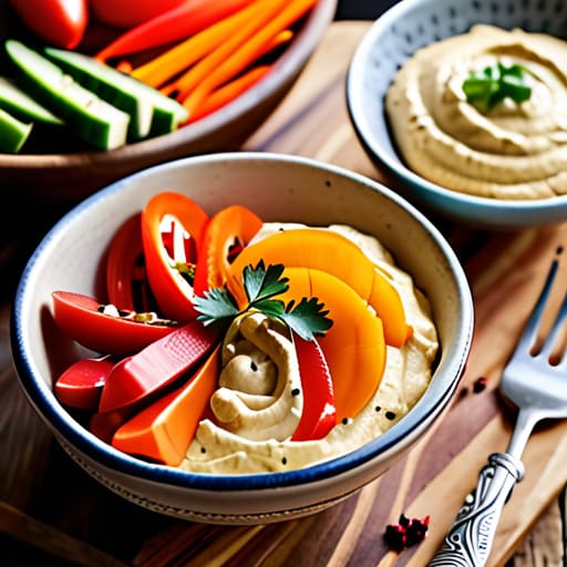 The Savory Crunch: Hummus and Veggie Sticks.