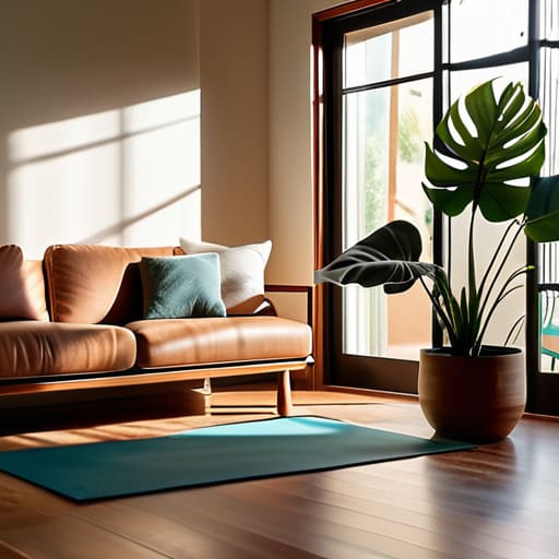 Home workout for beginners in living room.